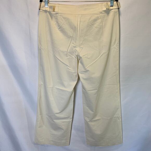 Jil Sander Womens Dress Pants Trousers Cream Wide Leg Buckle Sides Career Work - Picture 5 of 14